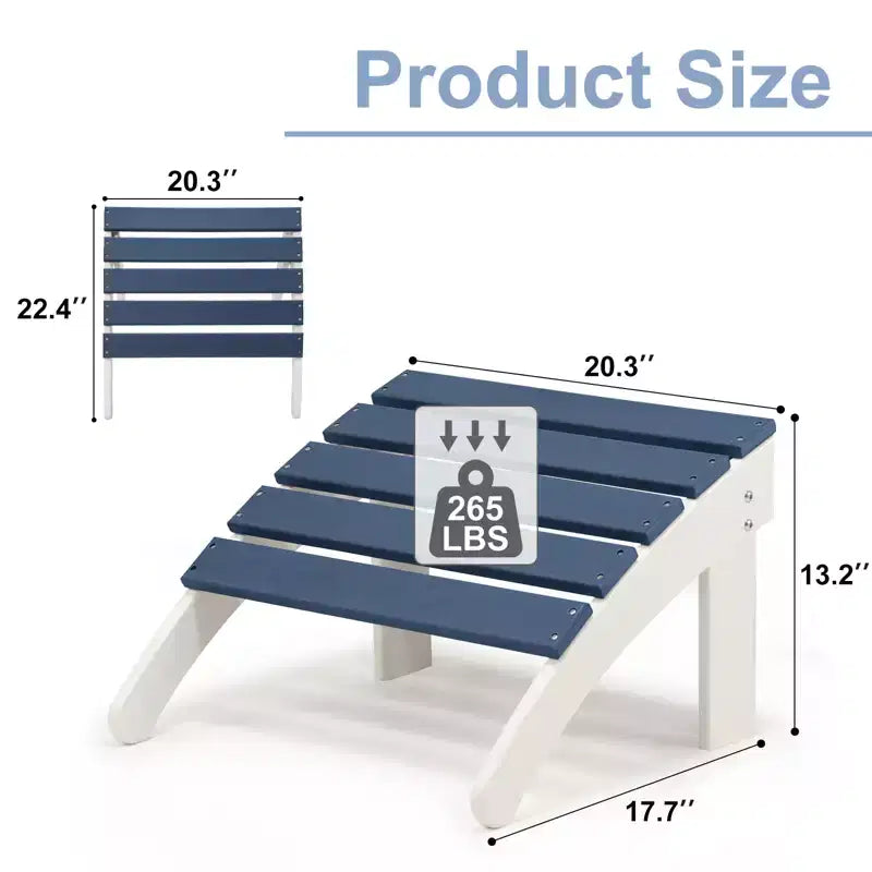 Aoodor Ottoman de jardin Adirondack – Repose-pieds de patio en HDPE résistant aux intempéries pour une relaxation ultime
