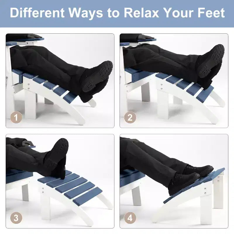 Aoodor Ottoman de jardin Adirondack – Repose-pieds de patio en HDPE résistant aux intempéries pour une relaxation ultime