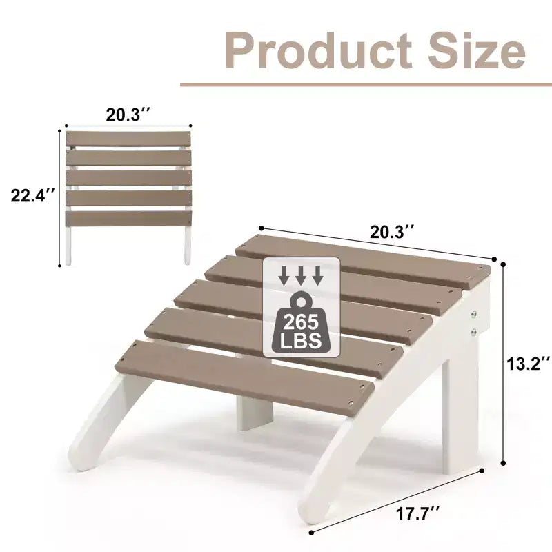 Aoodor Ottoman de jardin Adirondack – Repose-pieds de patio en HDPE résistant aux intempéries pour une relaxation ultime