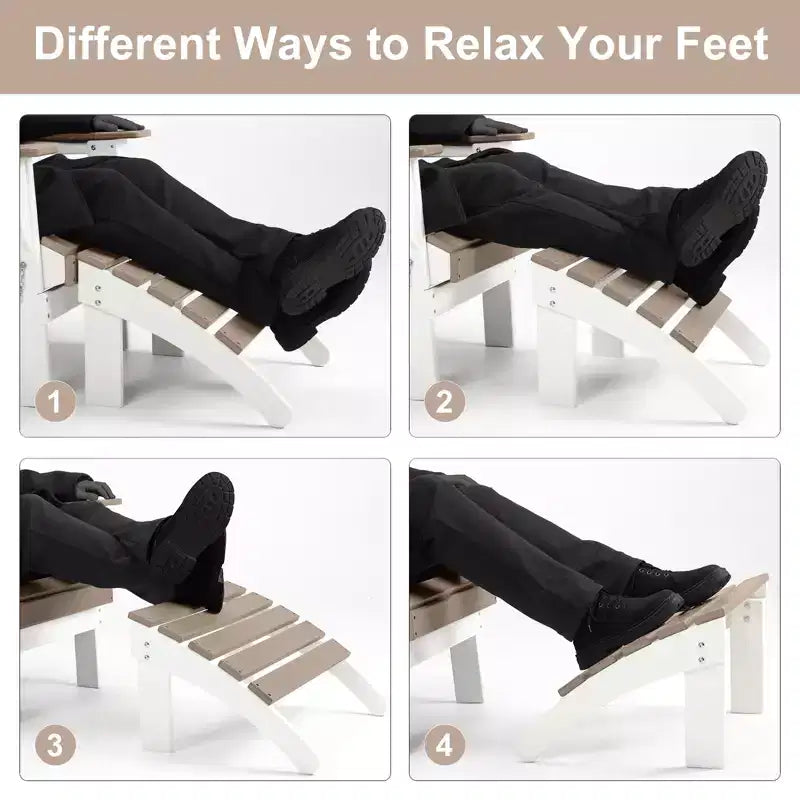 Aoodor Ottoman de jardin Adirondack – Repose-pieds de patio en HDPE résistant aux intempéries pour une relaxation ultime