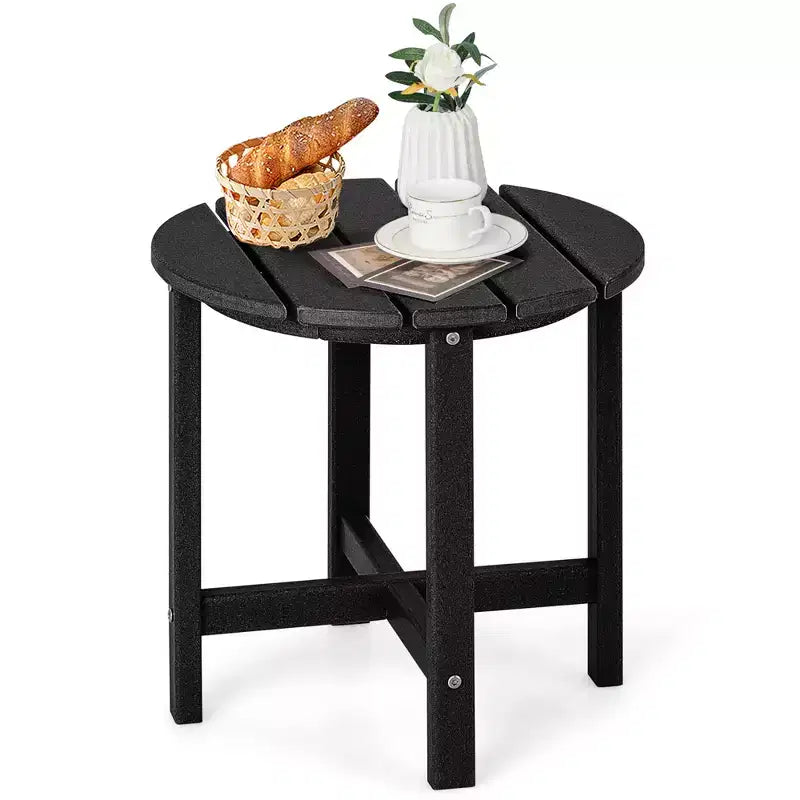 Costway 18'' Patio Round Adirondack Side Table Weather Resistant HDPE Garden