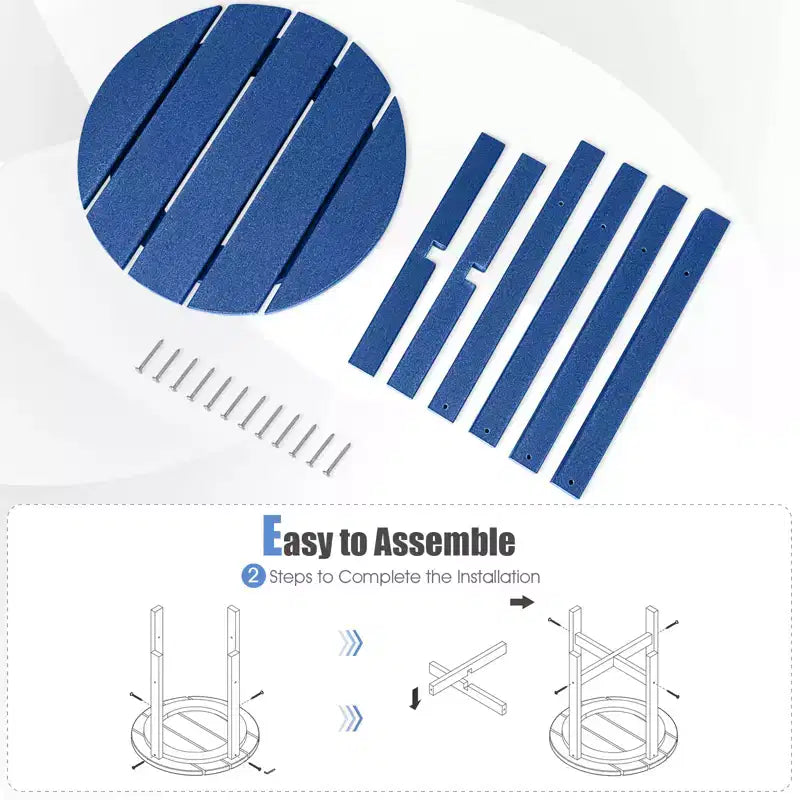 Costway Tavolino Rotondo Adirondack da Patio da 18'' Resistente alle Intemperie per Giardino in HDPE