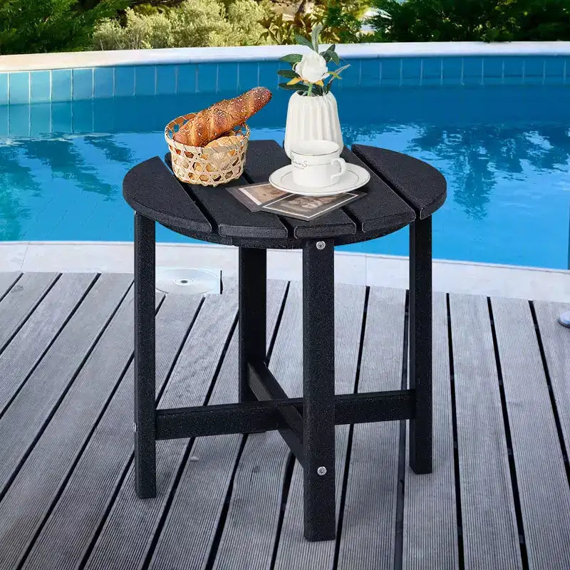 Costway Tavolino Rotondo Adirondack da Patio da 18'' Resistente alle Intemperie per Giardino in HDPE