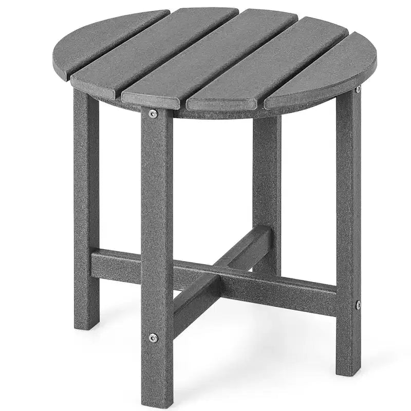 Costway Tavolino Rotondo Adirondack da Patio da 18'' Resistente alle Intemperie per Giardino in HDPE