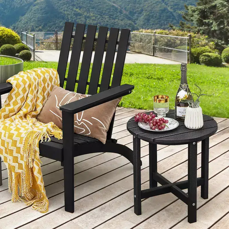 Costway Tavolino Rotondo Adirondack da Patio da 18'' Resistente alle Intemperie per Giardino in HDPE