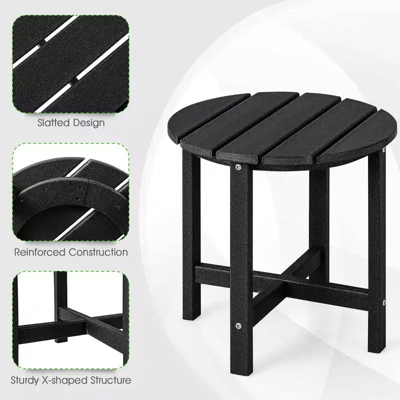 Costway Tavolino Rotondo Adirondack da Patio da 18'' Resistente alle Intemperie per Giardino in HDPE