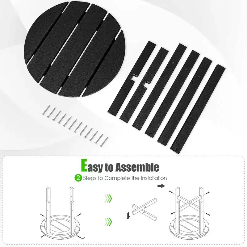 Costway Tavolino Rotondo Adirondack da Patio da 18'' Resistente alle Intemperie per Giardino in HDPE