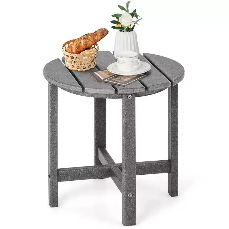 Table d'appoint de jardin ronde Costway Adirondack 45 cm en PEHD résistant aux intempéries