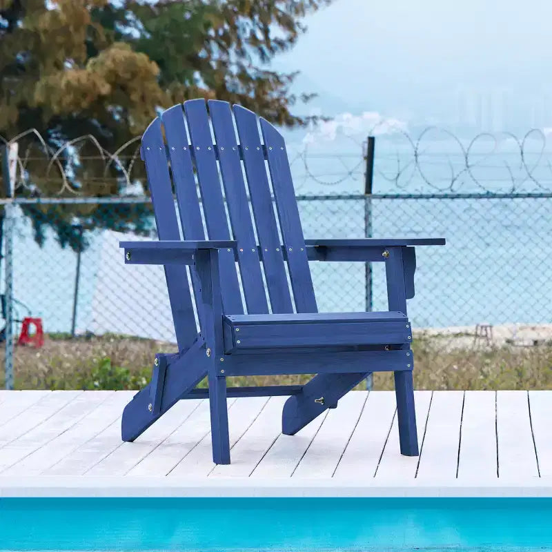 Yaheetech Sedia Pieghevole Adirondack in Legno Massello Sedia da Giardino Resistente alle Intemperie