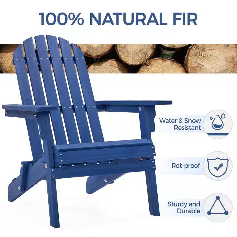Yaheetech Sedia Pieghevole Adirondack in Legno Massello Sedia da Giardino Resistente alle Intemperie
