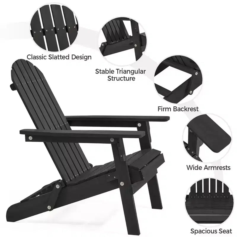 Yaheetech, set di 2 sedie pieghevoli Adirondack in legno massello per esterni