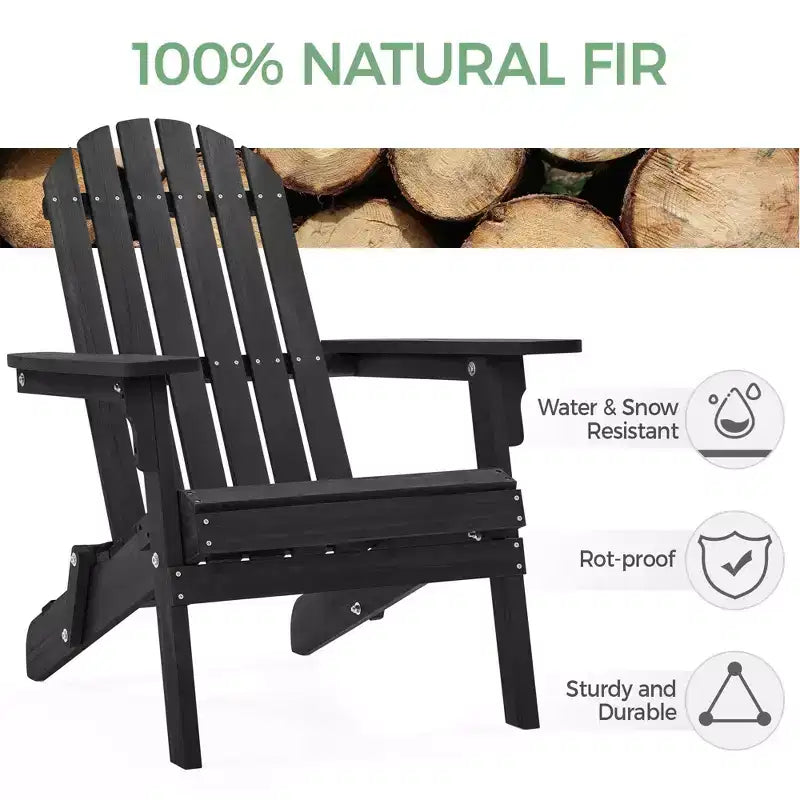 Yaheetech, set di 2 sedie pieghevoli Adirondack in legno massello per esterni