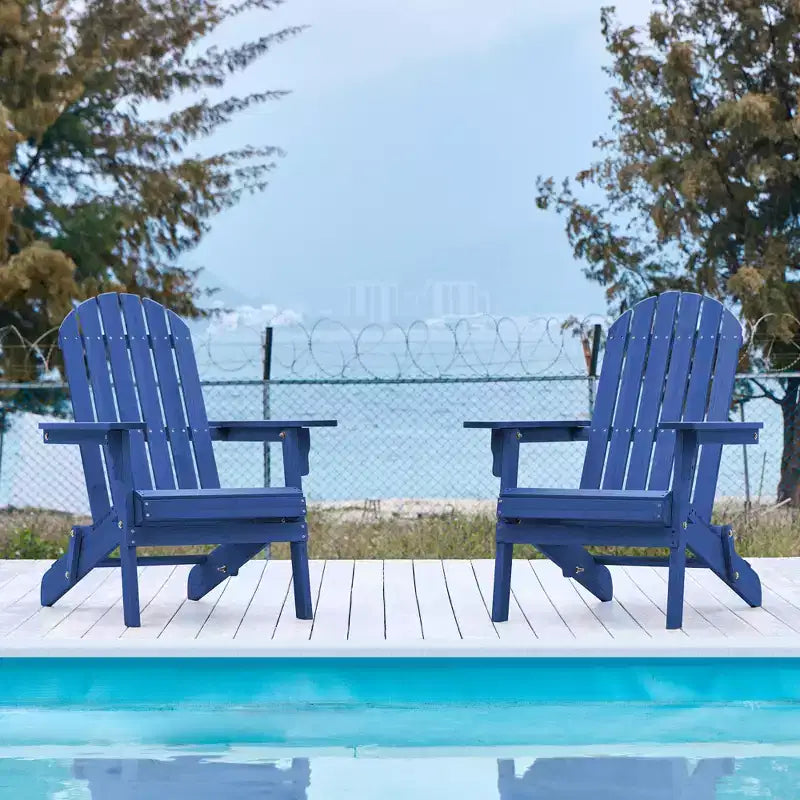 Yaheetech, set di 2 sedie pieghevoli Adirondack in legno massello per esterni