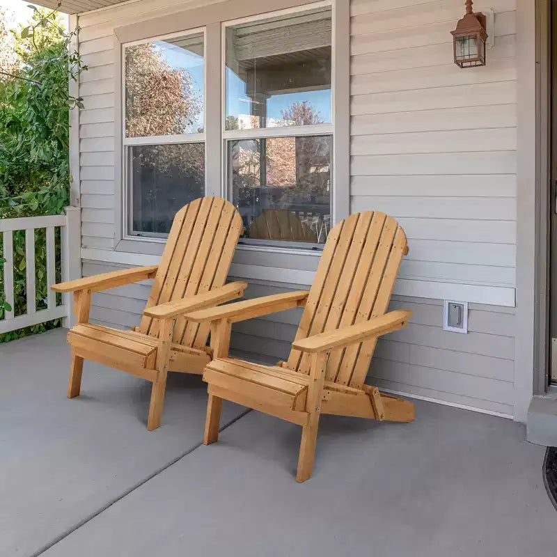 Yaheetech, set di 2 sedie pieghevoli Adirondack in legno massello per esterni