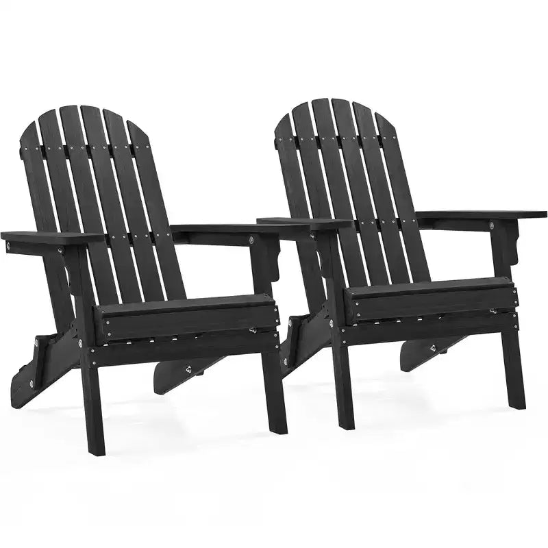 Yaheetech, set di 2 sedie pieghevoli Adirondack in legno massello per esterni
