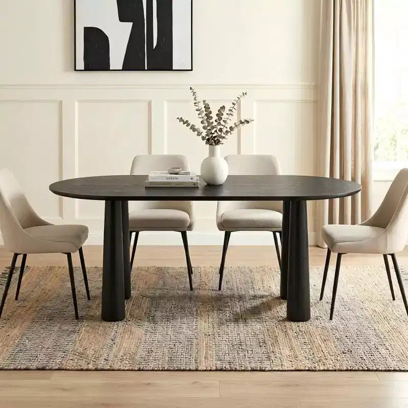 Dovelina 67 Oval Wood Dining Table with 4 legs Modern Kitchen Table for 6 People