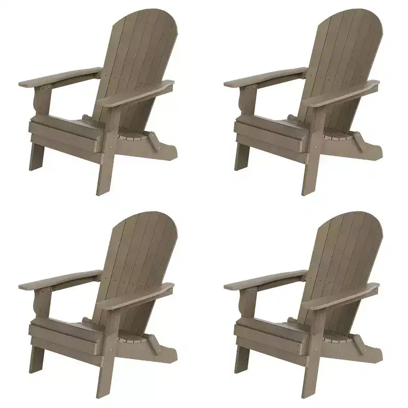 WestinTrends Tuscany Set di 4 Sedie Adirondack Pieghevoli da Esterno in HIPS