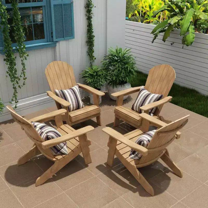 WestinTrends Tuscany Set di 4 Sedie Adirondack Pieghevoli da Esterno in HIPS
