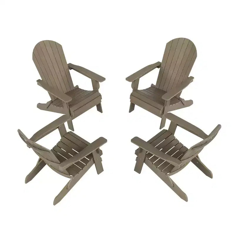 WestinTrends Tuscany Set di 4 Sedie Adirondack Pieghevoli da Esterno in HIPS
