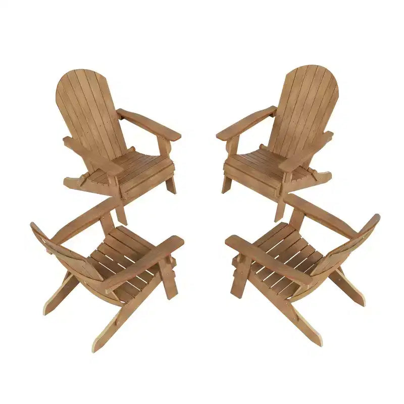 WestinTrends Tuscany Set di 4 Sedie Adirondack Pieghevoli da Esterno in HIPS