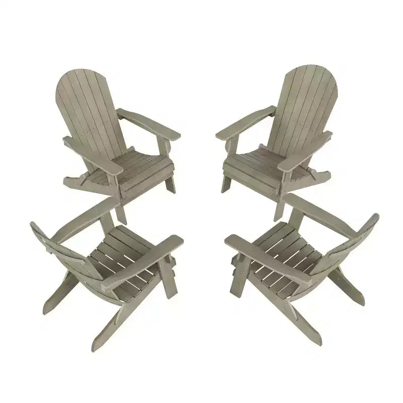 WestinTrends Tuscany Set di 4 Sedie Adirondack Pieghevoli da Esterno in HIPS