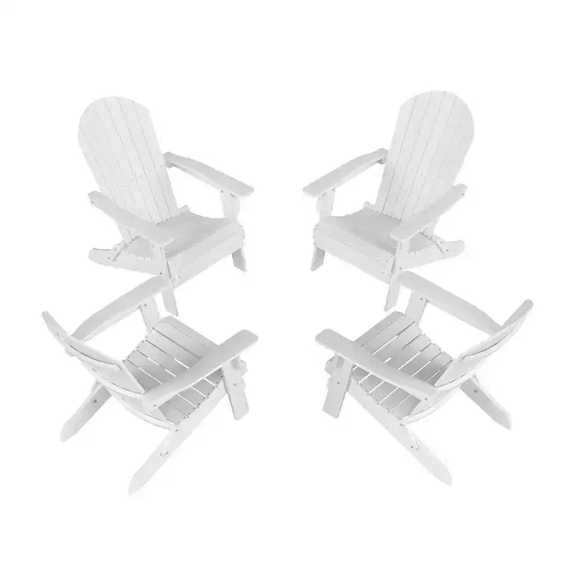 WestinTrends Tuscany Set di 4 Sedie Adirondack Pieghevoli da Esterno in HIPS