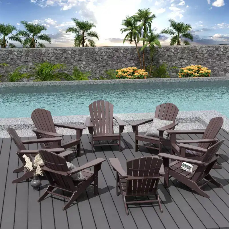 WestinTrends Dylan Sedia da Patio Esterno Adirondack in HDPE (Set da 8)