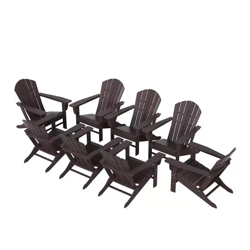 WestinTrends Dylan Sedia da Patio Esterno Adirondack in HDPE (Set da 8)