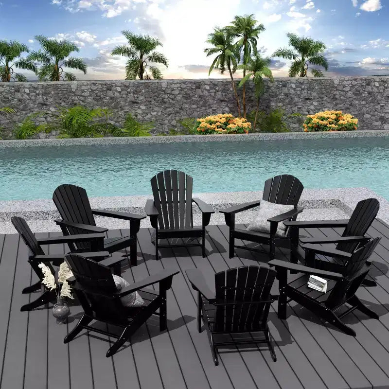 WestinTrends Dylan Sedia da Patio Esterno Adirondack in HDPE (Set da 8)