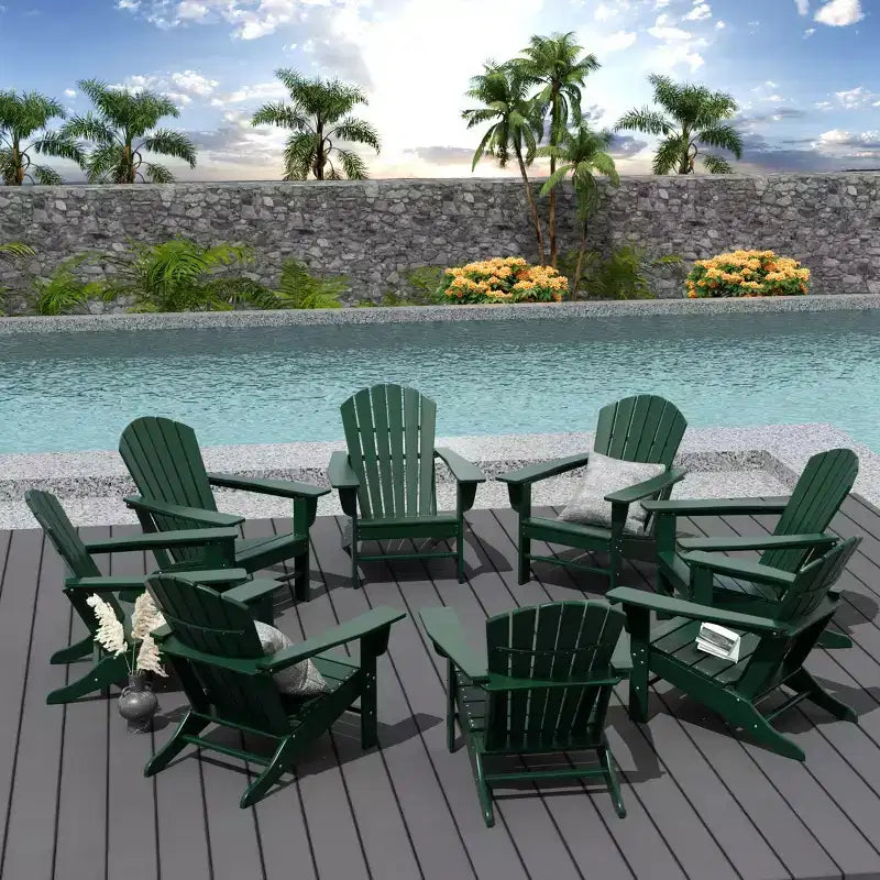WestinTrends Dylan Sedia da Patio Esterno Adirondack in HDPE (Set da 8)