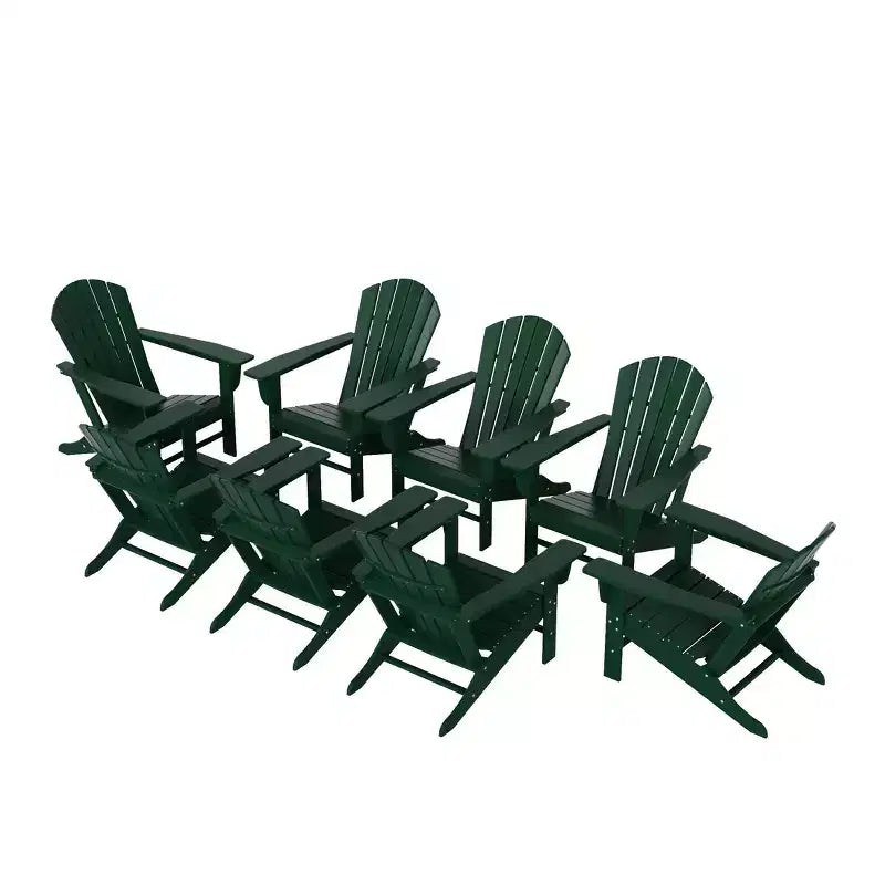 WestinTrends Dylan Sedia da Patio Esterno Adirondack in HDPE (Set da 8)