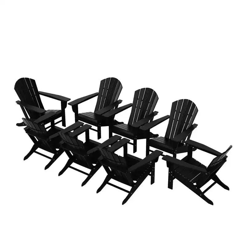 WestinTrends Dylan Sedia da Patio Esterno Adirondack in HDPE (Set da 8)