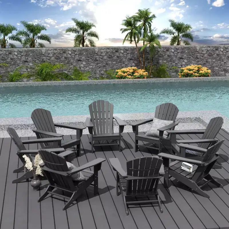 WestinTrends Dylan Sedia da Patio Esterno Adirondack in HDPE (Set da 8)
