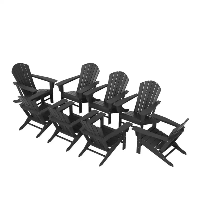 WestinTrends Dylan Sedia da Patio Esterno Adirondack in HDPE (Set da 8)