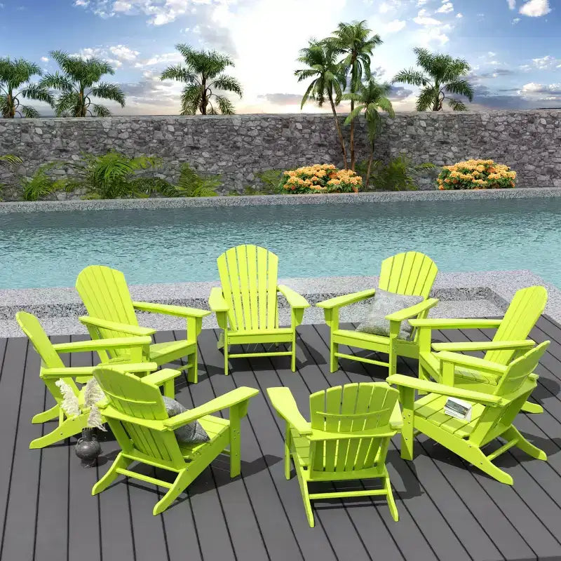 WestinTrends Dylan Sedia da Patio Esterno Adirondack in HDPE (Set da 8)