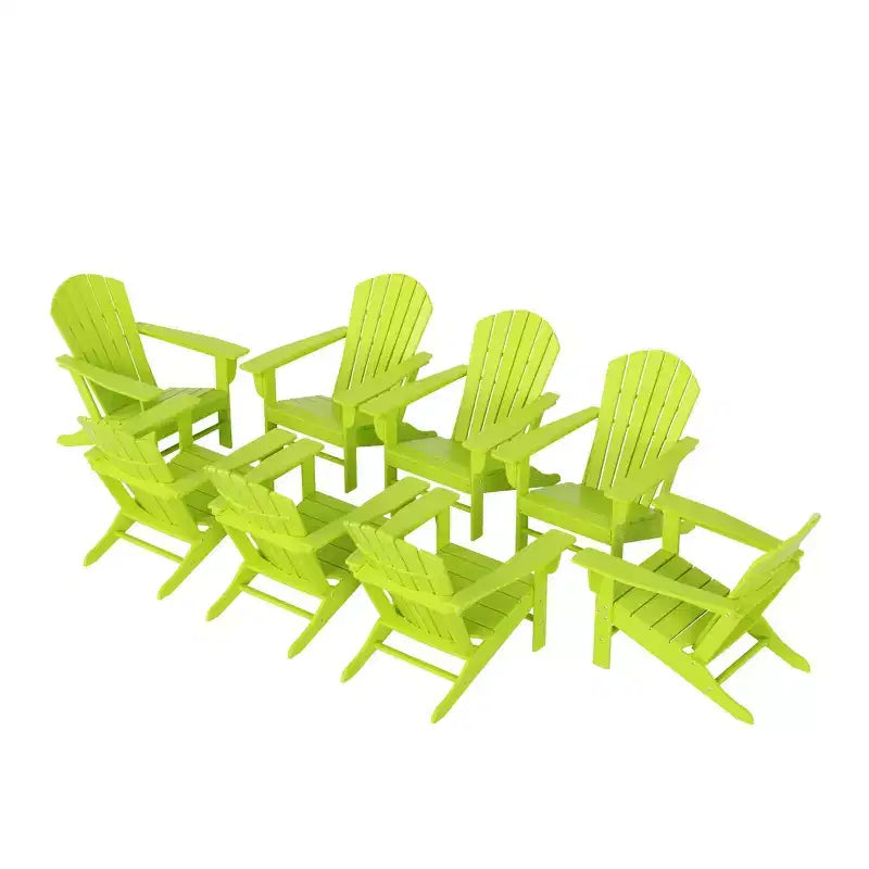 WestinTrends Dylan Sedia da Patio Esterno Adirondack in HDPE (Set da 8)