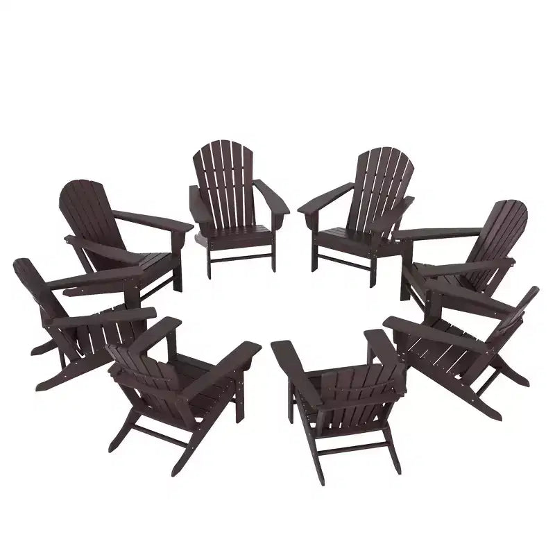 WestinTrends Dylan Sedia da Patio Esterno Adirondack in HDPE (Set da 8)