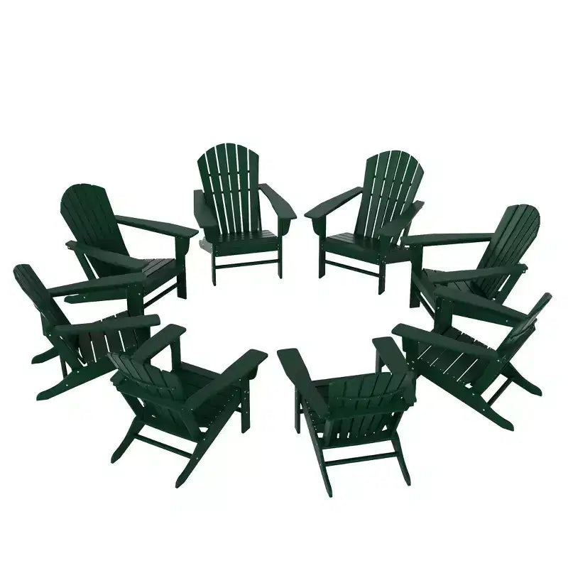 WestinTrends Dylan Sedia da Patio Esterno Adirondack in HDPE (Set da 8)