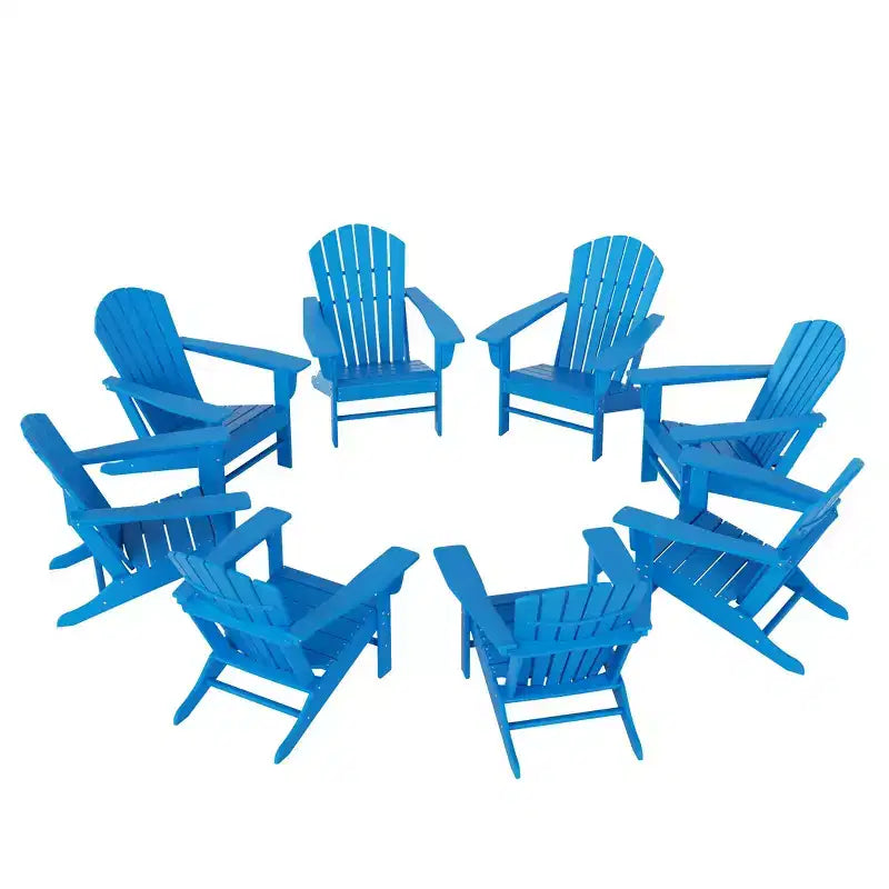 WestinTrends Dylan Sedia da Patio Esterno Adirondack in HDPE (Set da 8)