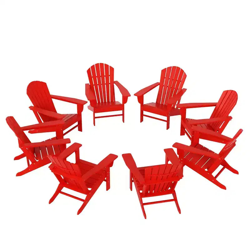 WestinTrends Dylan Sedia da Patio Esterno Adirondack in HDPE (Set da 8)