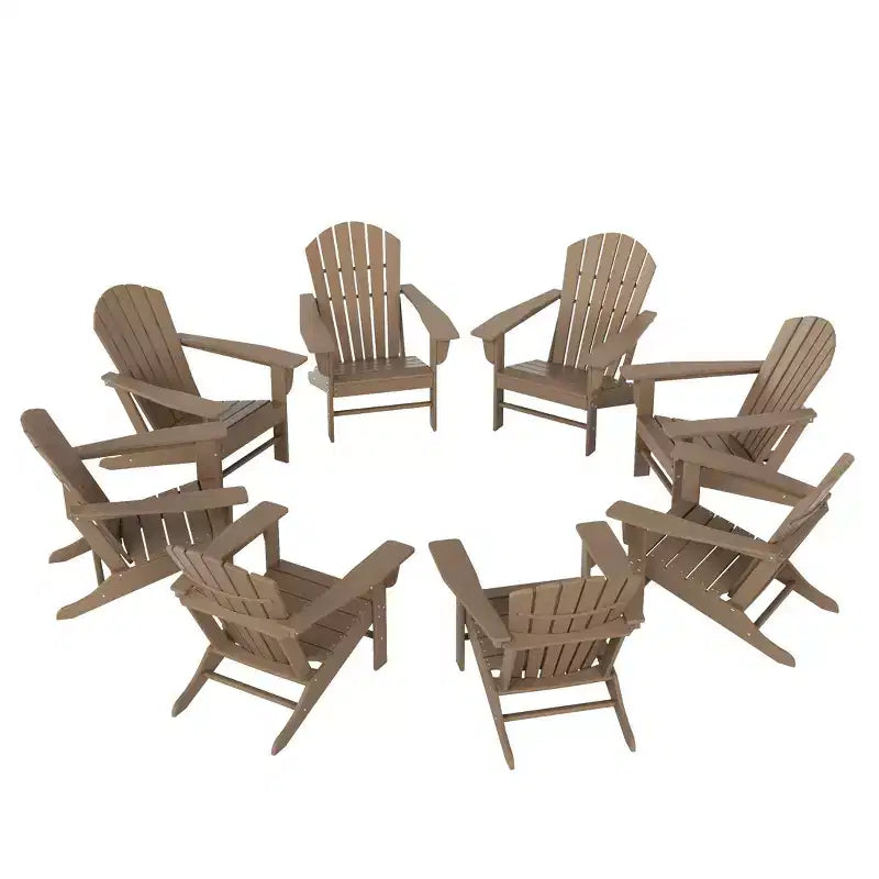 WestinTrends Dylan Sedia da Patio Esterno Adirondack in HDPE (Set da 8)