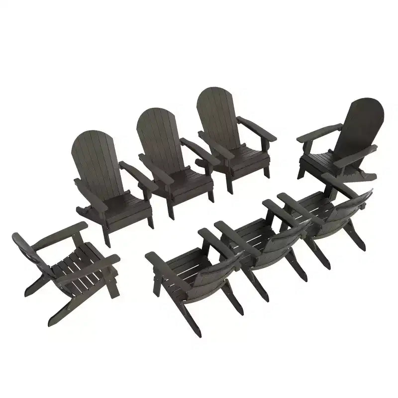 WestinTrends Sedia Adirondack Pieghevole da Esterno Tuscany HIPS (Set da 8)