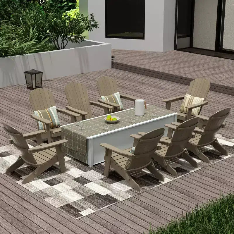 WestinTrends Sedia Adirondack Pieghevole da Esterno Tuscany HIPS (Set da 8)
