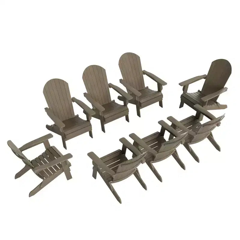 WestinTrends Sedia Adirondack Pieghevole da Esterno Tuscany HIPS (Set da 8)