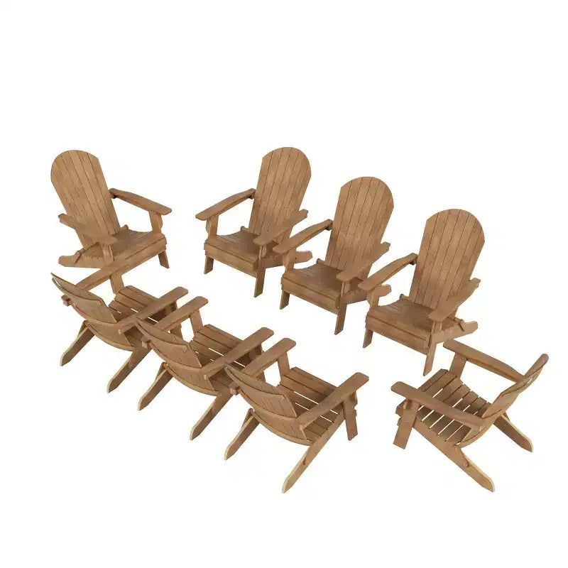 WestinTrends Sedia Adirondack Pieghevole da Esterno Tuscany HIPS (Set da 8)