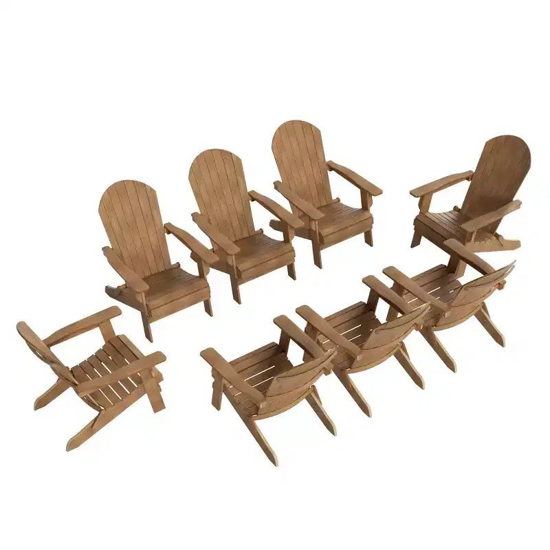 WestinTrends Sedia Adirondack Pieghevole da Esterno Tuscany HIPS (Set da 8)