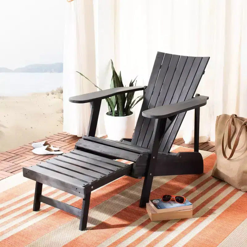Poltrona Adirondack Merlin con poggiapiedi a scomparsa da interno/esterno - PAT6760 - Safavieh