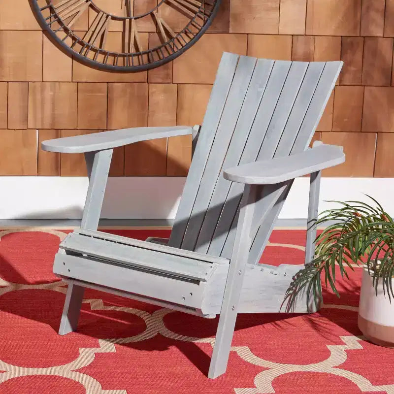 Poltrona Adirondack Merlin con poggiapiedi a scomparsa da interno/esterno - PAT6760 - Safavieh