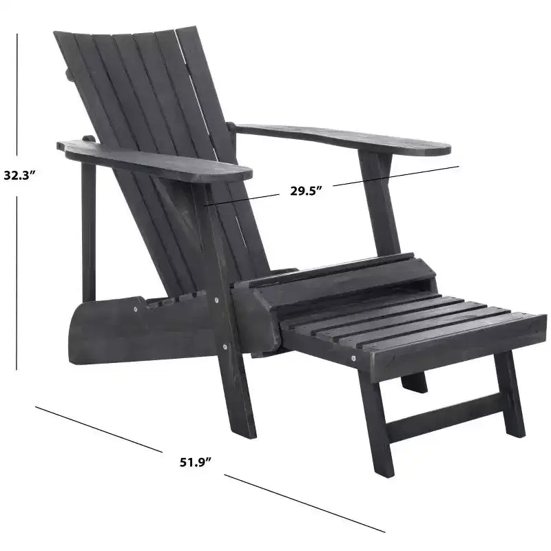 Poltrona Adirondack Merlin con poggiapiedi a scomparsa da interno/esterno - PAT6760 - Safavieh