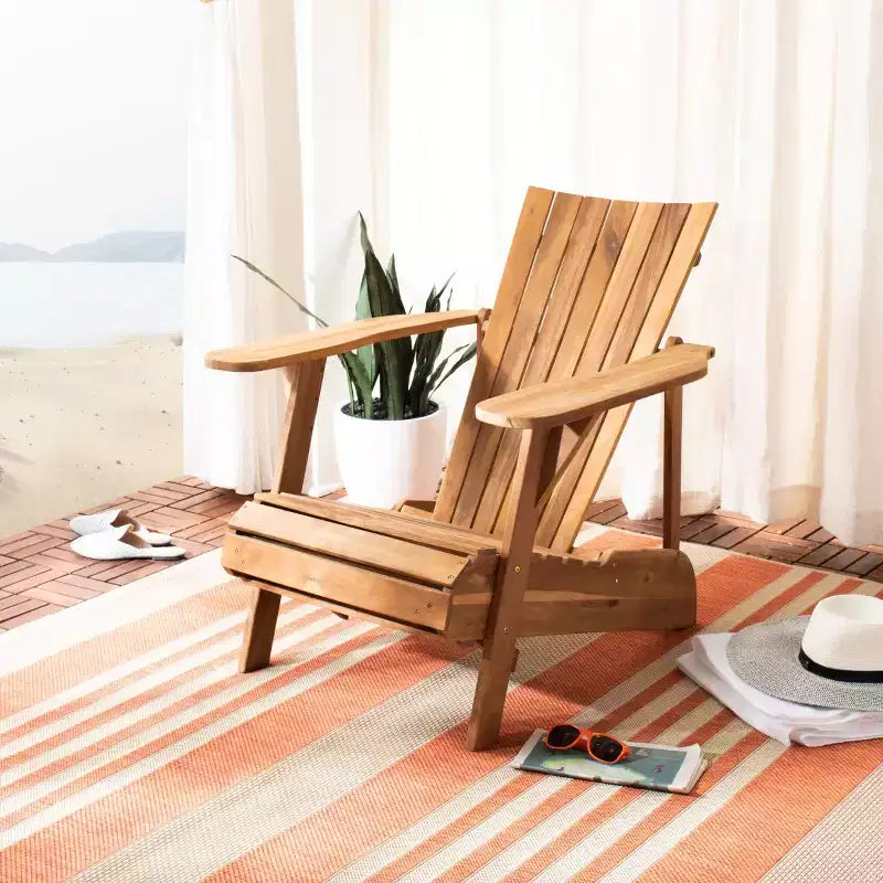 Poltrona Adirondack Merlin con poggiapiedi a scomparsa da interno/esterno - PAT6760 - Safavieh